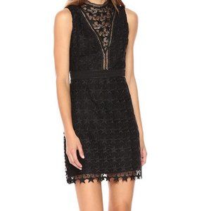 Sam Edelman High Neck Black Lace Star Mini Cocktail Dress